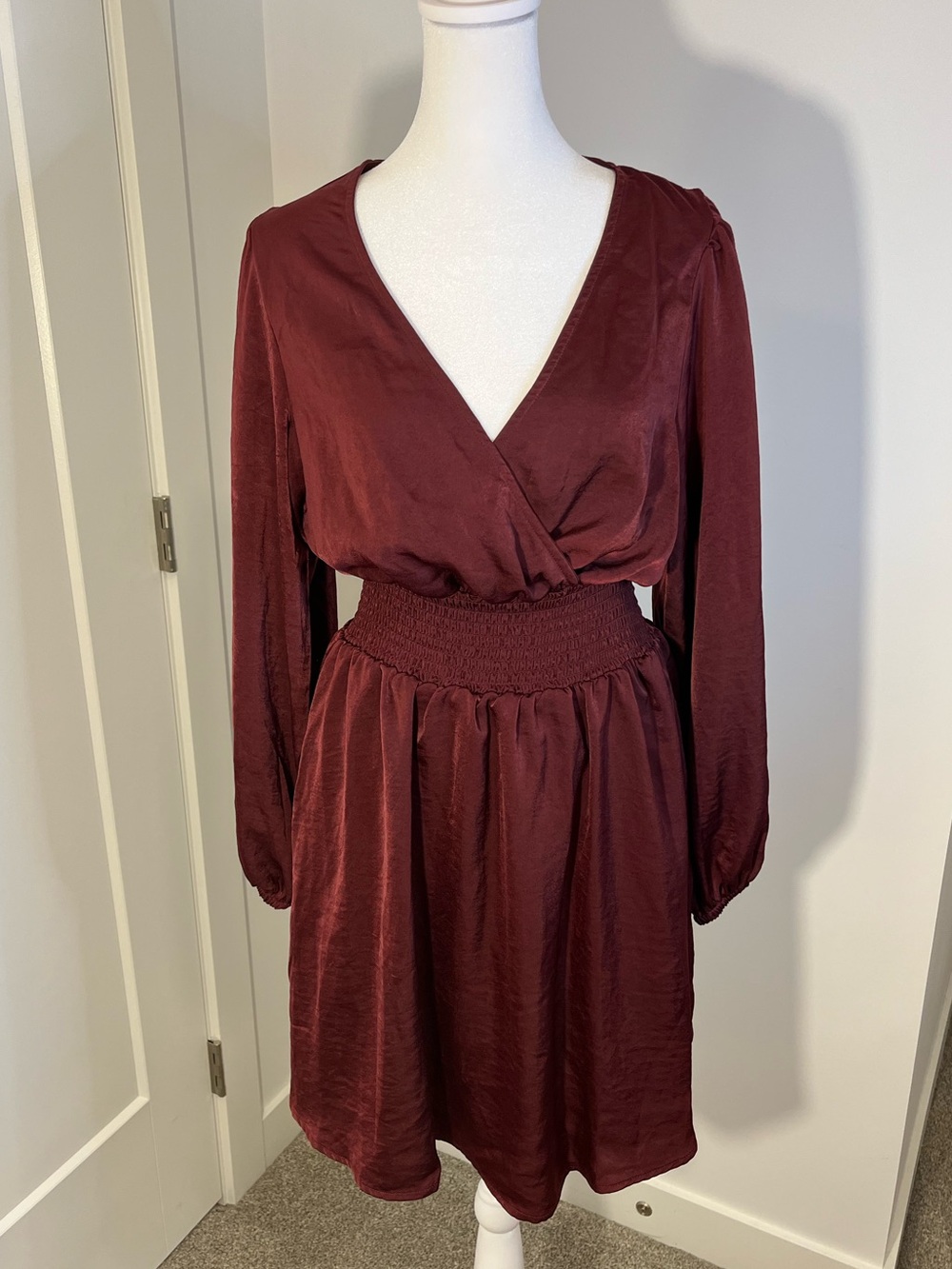 DEVOTED Burgundy Deep V-Neck Dress - FREE SHIPPING on Bundles $95+